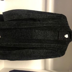 Black Chenille cardigan sweater